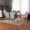 Baxton Studio Tara Mid-Century Modern Light Grey Fabric and Walnut Brown Finished Wood 7-Piece Dining Set 186-11673-11866-Zoro - alternate 3